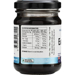 Left-angled view of a 150g jar of EveryMite Reduced Aussie Salt organic spread on a white background.