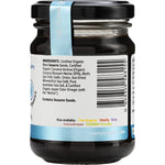 Right-angled view of a 150g jar of EveryMite Reduced Aussie Salt organic spread on a white background.