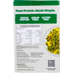 Back of Explore Cuisine Organic Edamame & Mung Bean Fettuccine box showing nutritional facts and ingredients.