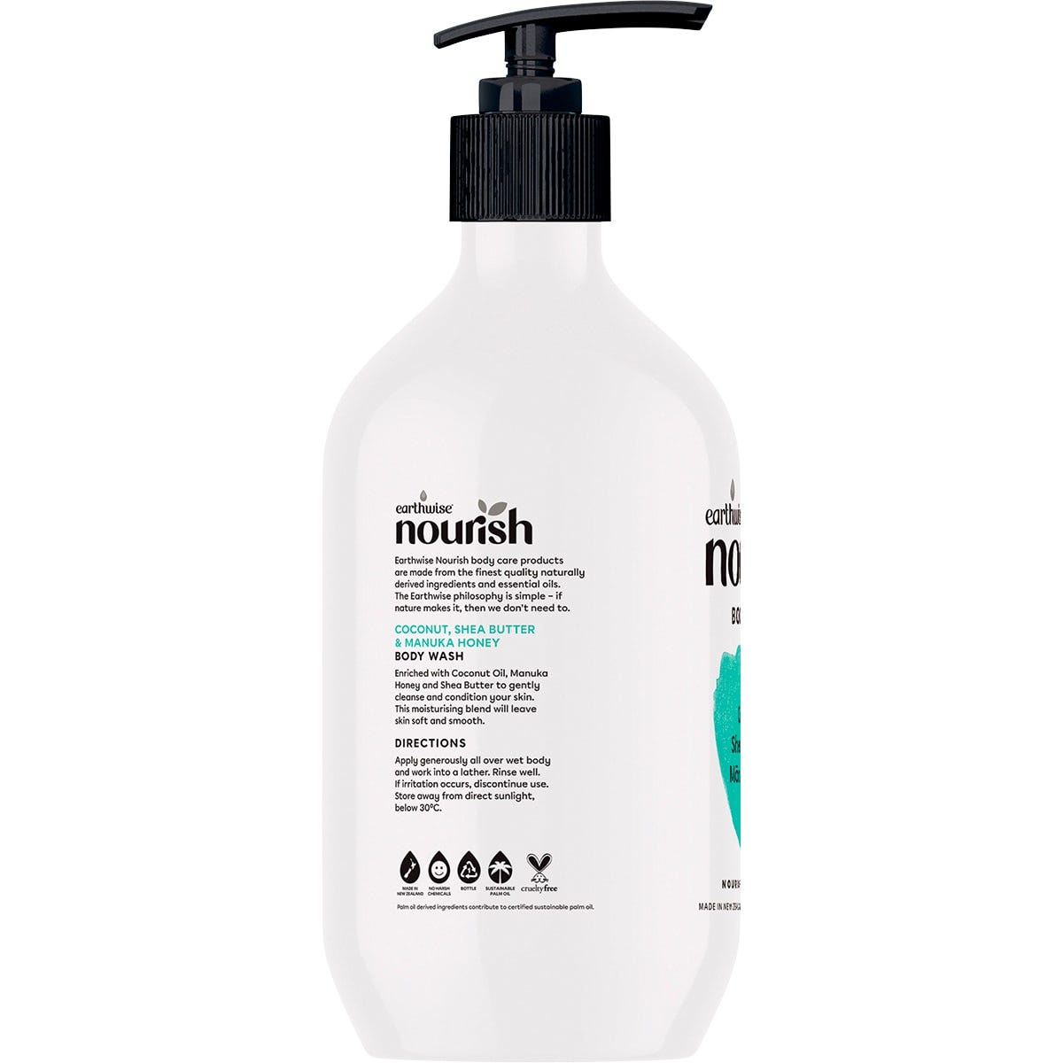 Earthwise Nourish Body Wash Coconut, Shea Butter & Manuka Honey 1L Payless 4 Organics