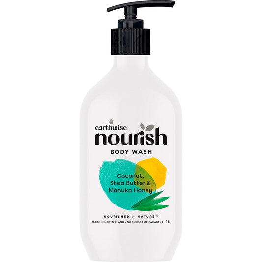 Earthwise Nourish Body Wash Coconut, Shea Butter & Manuka Honey 1L Payless 4 Organics