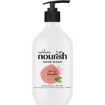 450ml bottle of Earthwise Nourish Berry Blossom Hand Wash with a pump dispenser and pink floral label.