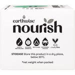 Back of Earthwise Nourish Coconut and Gardenia soap box with nutrition facts and ingredients.