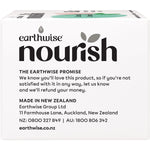 Side view of an Earthwise Nourish Coconut and Gardenia soap 3-pack box with product benefits and features.