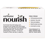Side of Earthwise Lemongrass & Manuka Honey soap box showing product features, directions, and New Zealand made logo.