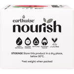 Pink and white 3-pack of Earthwise Nourish Rosehip and Almond Oil soap bars on a white background.