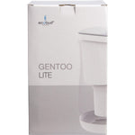 Side view of a grey and white 1.5L Ecobud Gentoo water filter jug showing its sleek design and easy-pour spout.