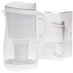 Grey and white 1.5L Ecobud Gentoo plastic water filter jug with a sleek, modern design and easy-grip handle.