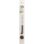 Eco-friendly bottle brush with coconut fiber bristles and a curved tip on a wooden handle against a white background.