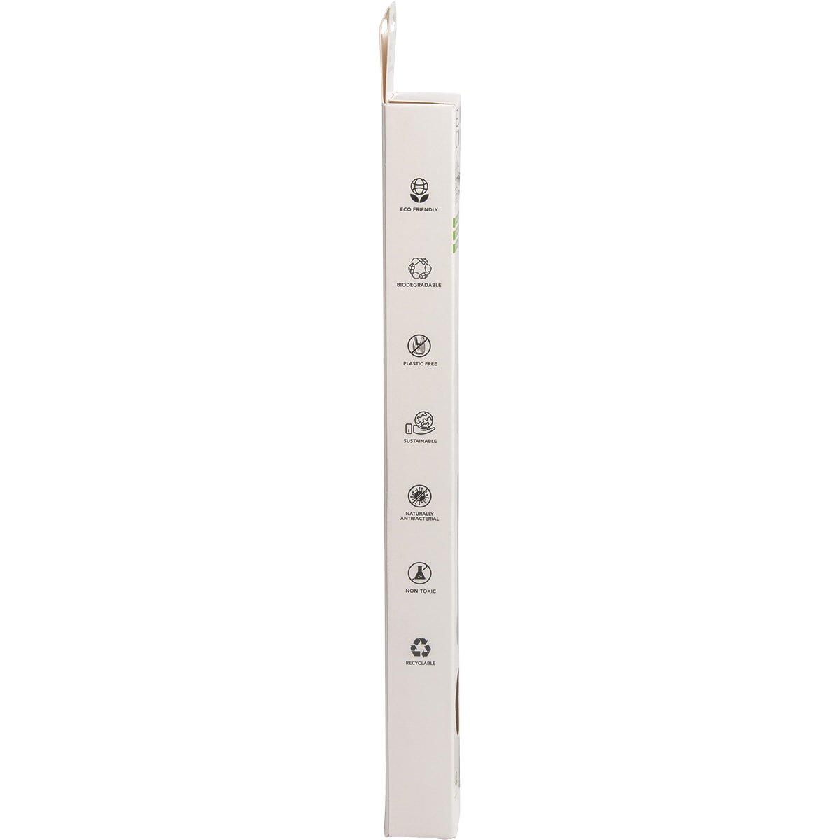 Eco-friendly bottle brush with coconut fiber bristles and a curved tip on a wooden handle against a white background.