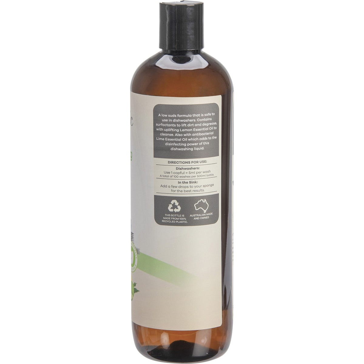 500ml bottle of Ecologic Lemon and Lime Dishwashing Liquid with a pump dispenser against a white background.