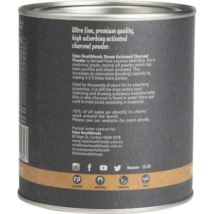 Eden Healthfoods Activated Charcoal Steam Activated Charcoal Powder 100g Payless 4 Organics