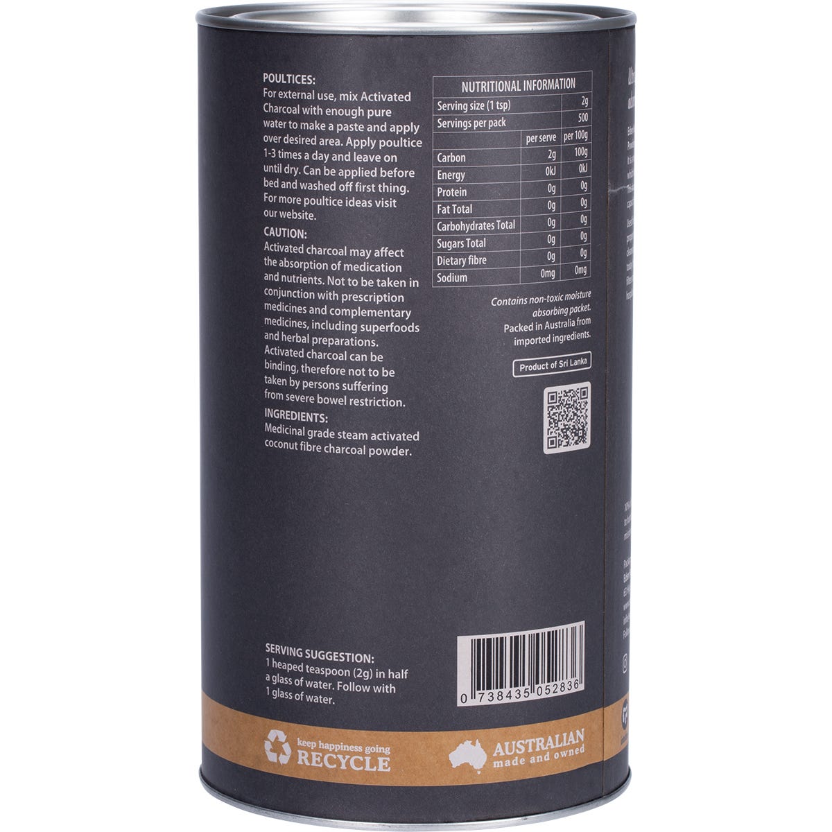 Eden Healthfoods Activated Charcoal Steam Activated Charcoal Powder 1kg Payless 4 Organics