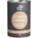 300g tub of Eden Healthfoods Steam Activated Charcoal Powder featuring a black label with white and green text.