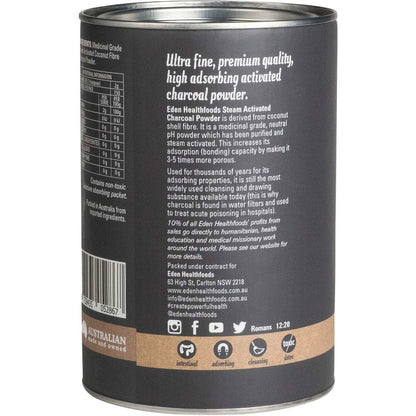 Eden Healthfoods Activated Charcoal Steam Activated Charcoal Powder 300g Payless 4 Organics