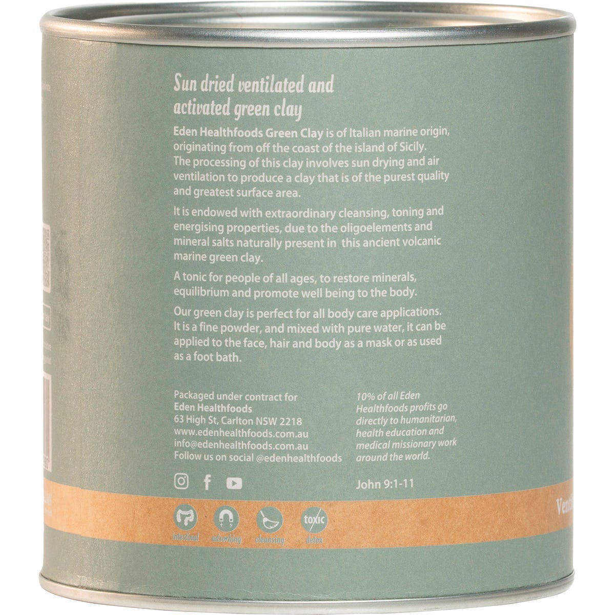 Eden Healthfoods Green Clay 150g Payless 4 Organics