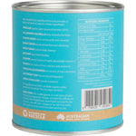 Side view of Eden Healthfoods Superfood Greens Powder 150g tub showing nutritional information and ingredients.