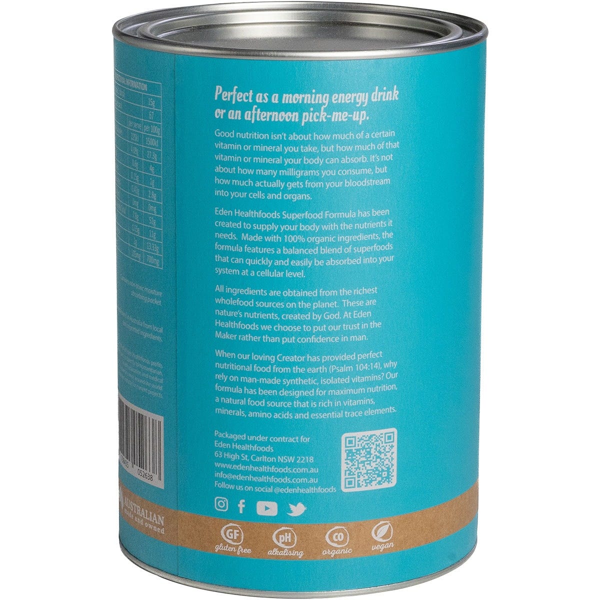 Eden Healthfoods Superfood Certified Organic Greens Powder 1kg Payless 4 Organics