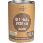 1kg tub of Eden Healthfoods Ultimate Protein Sprouted Brown Rice Chocolate on a white background.