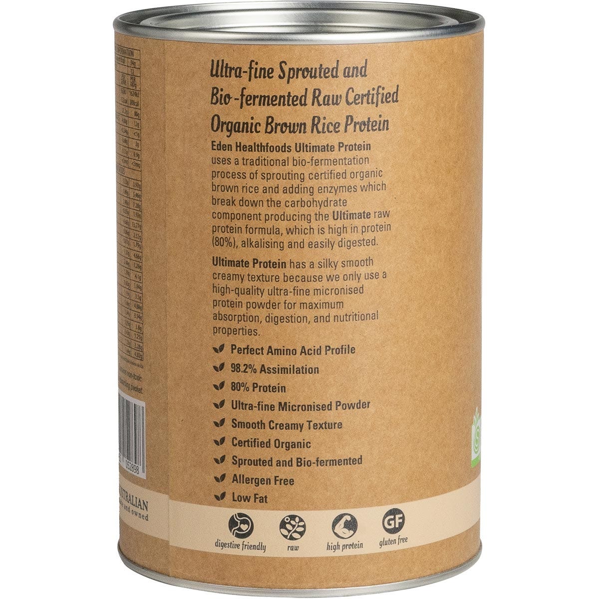 Eden Healthfoods Ultimate Protein Sprouted Brown Rice Natural 400g Payless 4 Organics