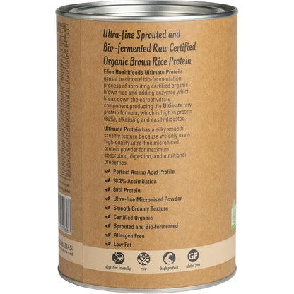 Eden Healthfoods Ultimate Protein Sprouted Brown Rice Natural 400g Payless 4 Organics