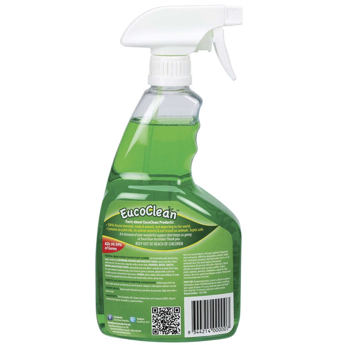 Eucoclean Anti-bacterial Spray 3-in-1 Eucalyptus 750ml Payless 4 Organics
