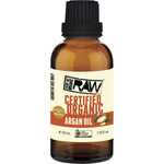 50ml bottle of Every Bit Organic Raw Argan Oil, a certified organic, cold-pressed liquid gold for hair and skin.