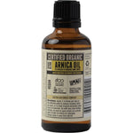 50ml Every Bit Organic Raw Arnica Oil bottle with a dropper lid and yellow label on a white background.