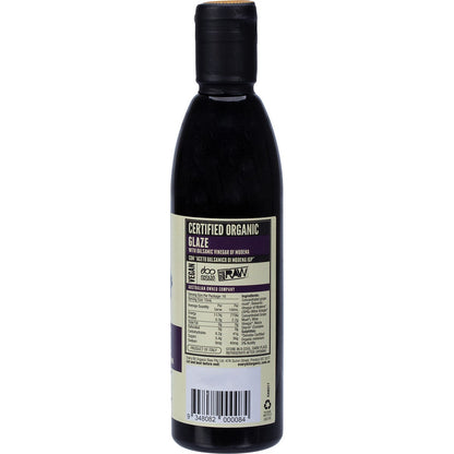 Every Bit Organic Balsamic Vinegar Glaze 250ml bottle with a black and white label on a white background.