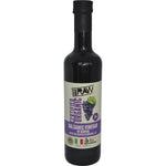 Six 500ml glass bottles of Every Bit Organic Balsamic Vinegar of Modena with a dark label on a white background.