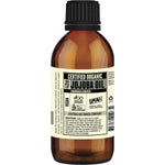 Every Bit Organic Jojoba Oil 200ml glass bottle with a yellow label and silver cap on a white background.