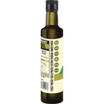 Back of Every Bit Organic 500ml olive oil bottle showing nutrition facts, ingredients, and organic certification.