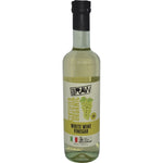 Six-pack of Every Bit Organic 500ml White Wine Vinegar bottles with a pale yellow liquid and clean white labels.