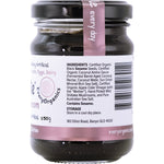 Side view of 150g EveryMite Immushroom jar highlighting wild shiitake mushroom benefits and organic certifications.