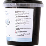 Side view of EveryMite Low Aussie Salt 960g tub showing ingredients and nutrition facts.