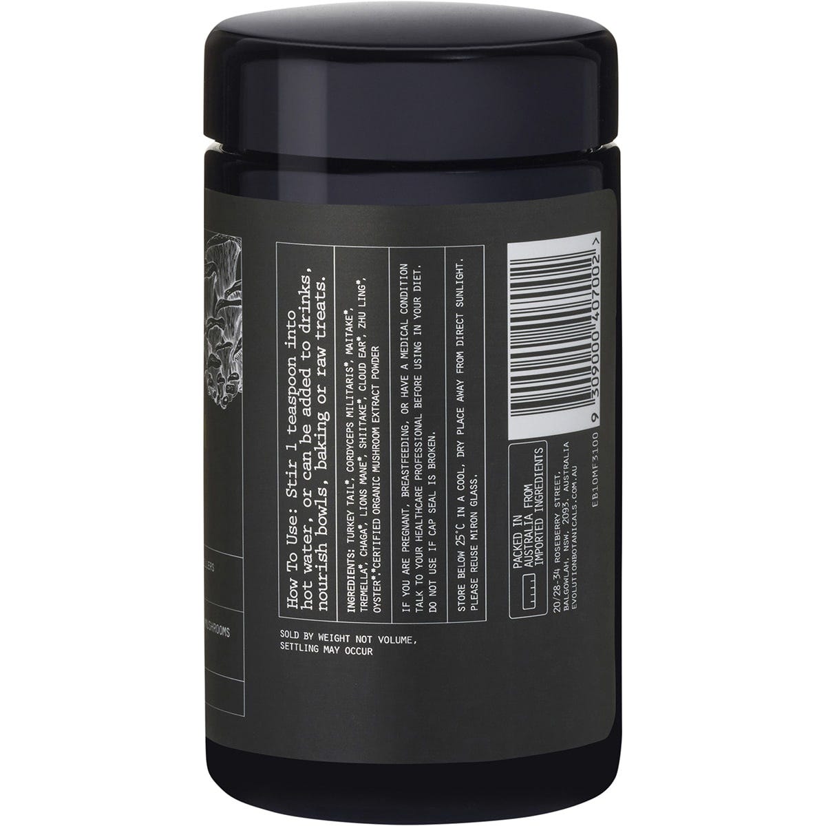 Evolution Botanicals 10 Mushroom Formula Optimise Wellbeing 100g Payless 4 Organics