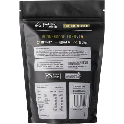 Evolution Botanicals 10 Mushroom Formula Optimise Wellbeing 200g Payless 4 Organics