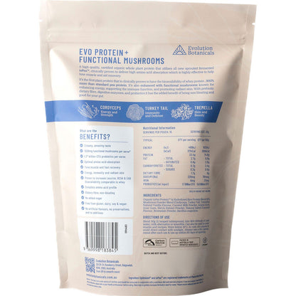 Evolution Botanicals EVO+ Protein Functional Mushrooms Creamy Vanilla 450g Payless 4 Organics