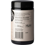 Side view of Evolution Botanicals 100g Himalayan Shilajit violet glass jar showing product benefits and a "Pure" logo.