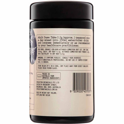 Evolution Botanicals Organic Ashwagandha 100g Payless 4 Organics