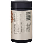 Back of Evolution Botanicals Organic Chaga 80g jar with nutrition facts, ingredients, and usage instructions.
