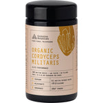 100g jar of Evolution Botanicals Organic Cordyceps Militaris Elite Performance extract powder on a white background.