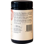 Side view of Evolution Botanicals Organic Reishi 90g jar showing nutrition facts and organic certification.
