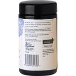 Organic Tremella 100g jar in a violet glass bottle with gold accents, highlighting skin beauty and radiance benefits.