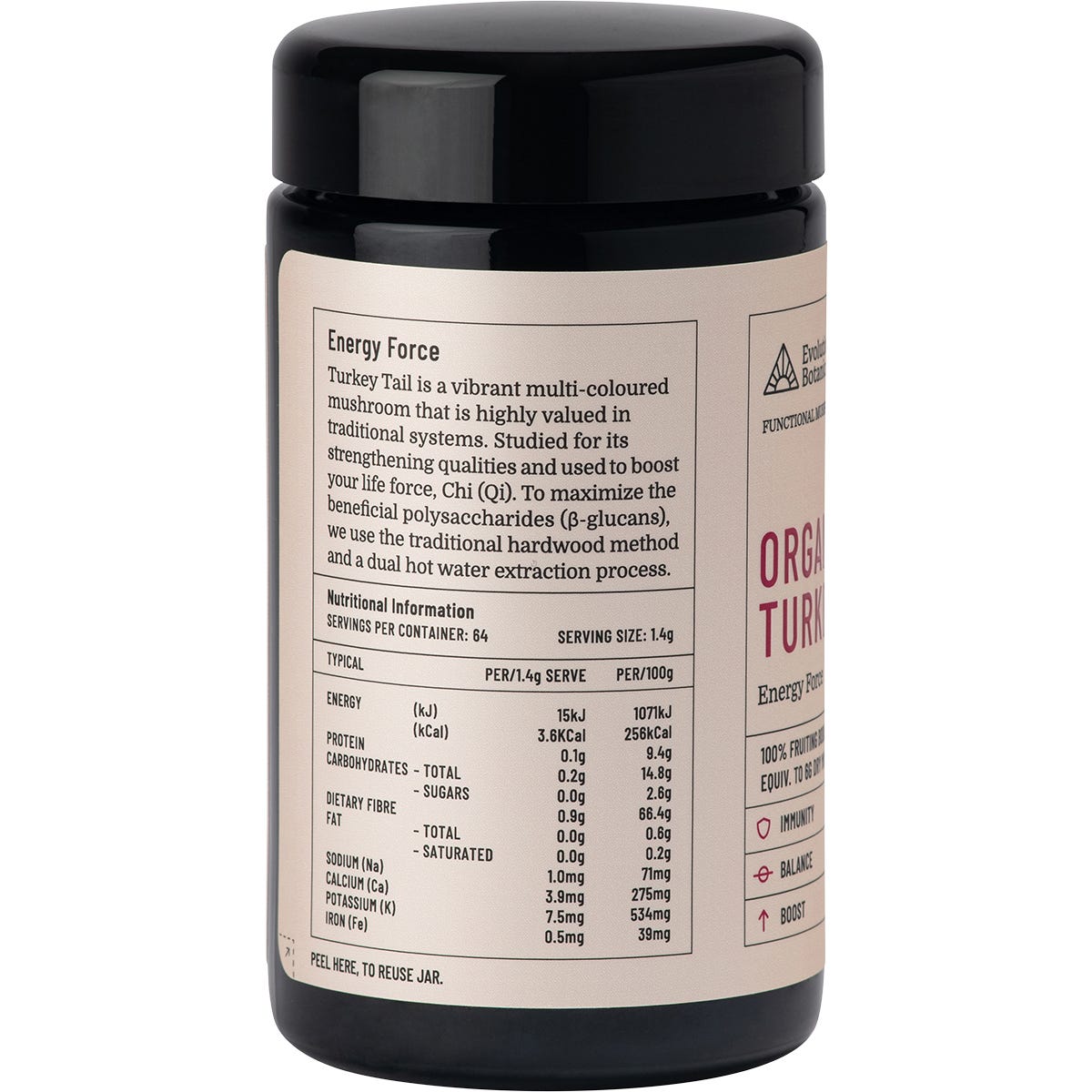 Evolution Botanicals Organic Turkey Tail Energy Force 90g Payless 4 Organics