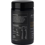 Back of 100g Evolution Botanicals Forever Strong jar showing nutritional panel and ingredient list.