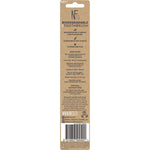 Back of NFco Bio Toothbrush 8-pack packaging showing product features, directions, and sustainability information.
