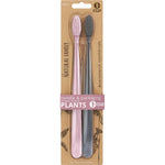 Two NFco. Bio soft toothbrushes in Rivermint and Ivory colors inside plastic-free, recyclable packaging.