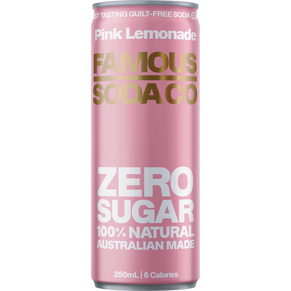 Famous Zero Sugar Soda Pink Lemonade 250ml (Pack of 4)