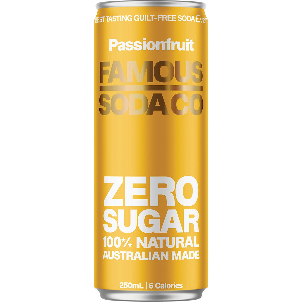 Famous Zero Sugar Soda Passionfruit 250ml (Pack of 4)